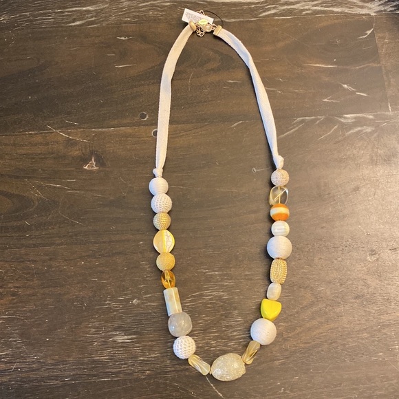 NWT CHICOS | Pastel Beaded drop gold necklace summer - Picture 7 of 8